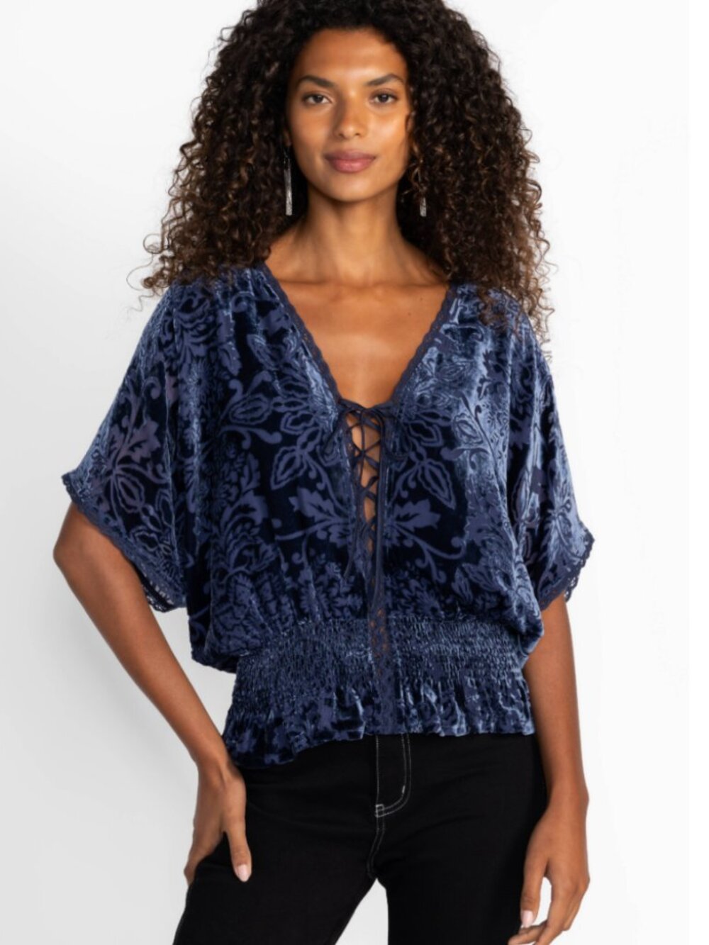 NWT Johnny Was Jade Kyoto Smocked Blouse